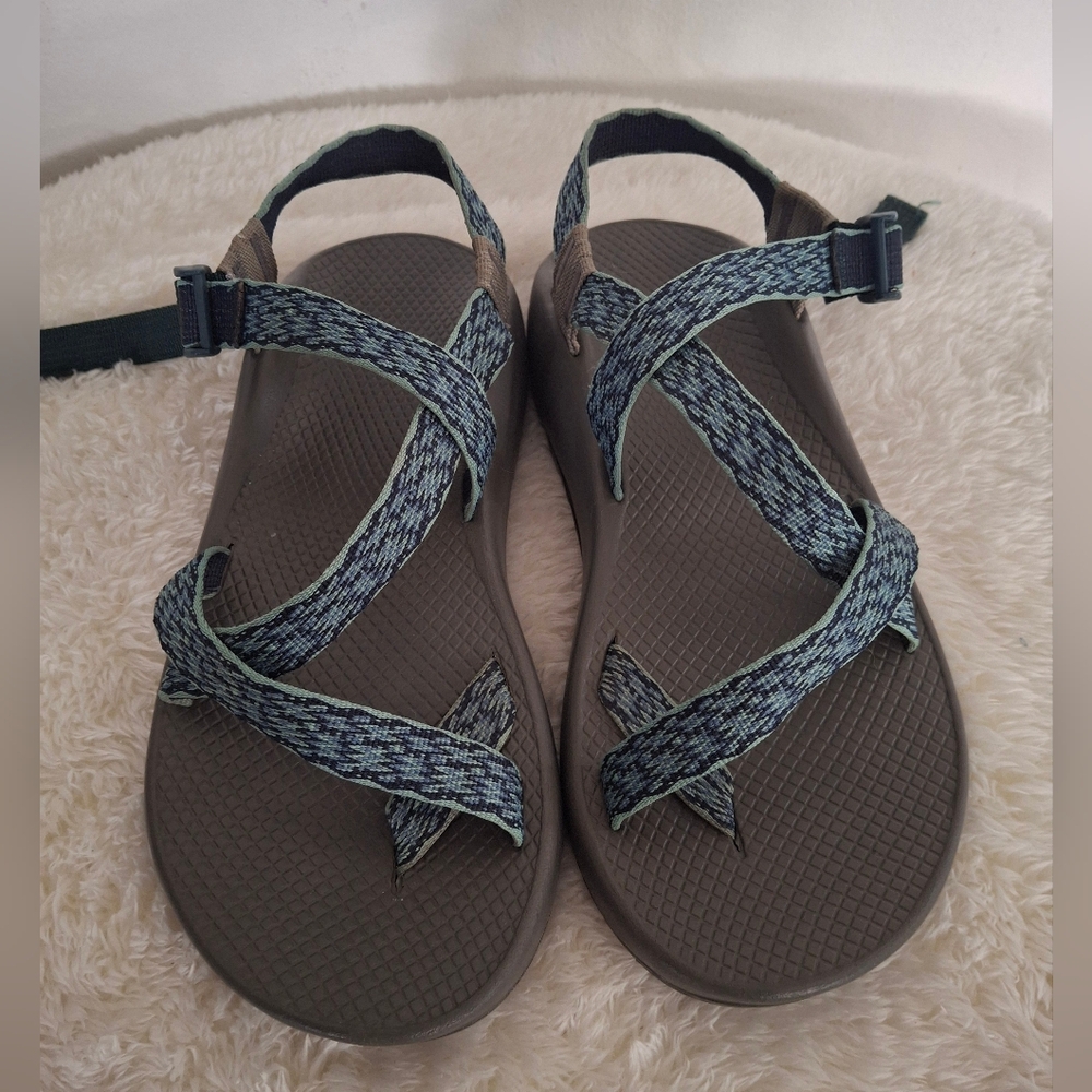Men's Chaco Teal and Gray Sandals Size 9. - Picture 2 of 6